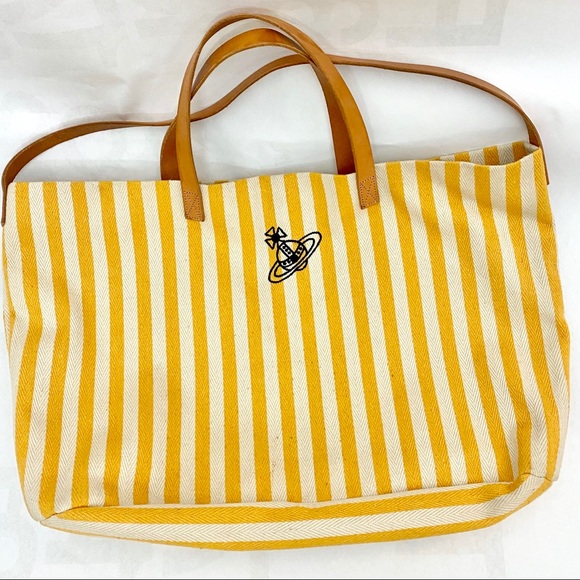 Vivienne Westwood Red Label yellow stripe tote bag - Picture 2 of 6